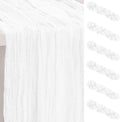 White Cheesecloth Table Runner 35 x 120 in - Pack of 6 Rustic Gauze