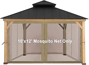 CoastShade Universal Replacement Canopy Mosquito Netting for Gazebo