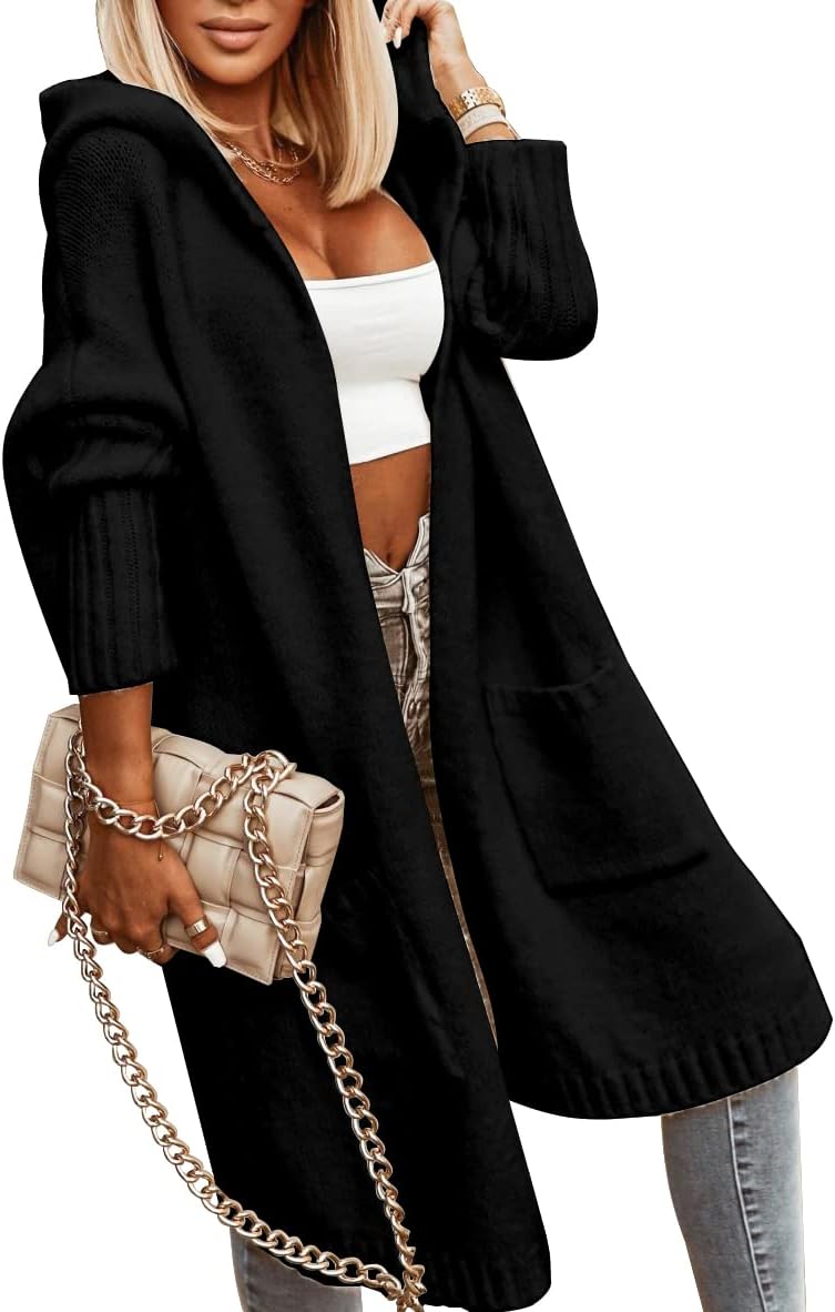 Aoysky Womens Long Cardigans Hooded Sweater Coat for Comfort