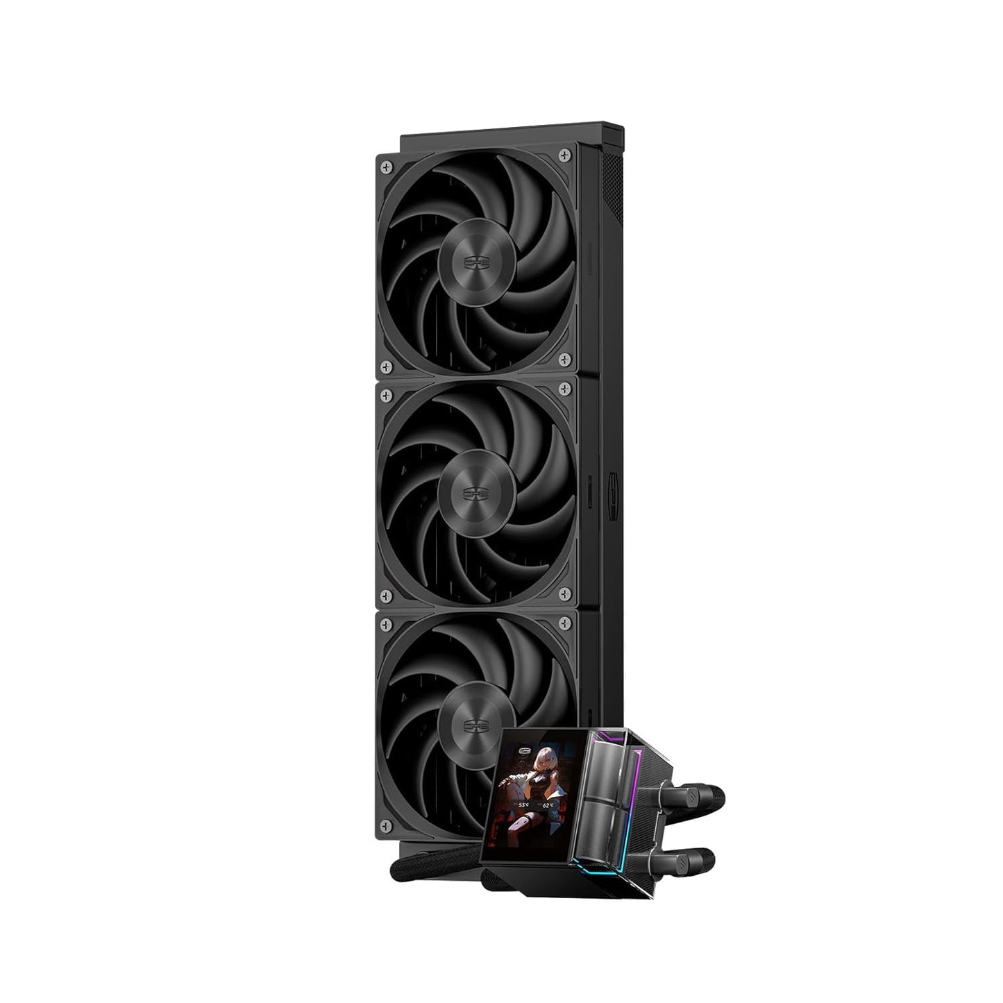 PCCOOLER AIO CPU Cooler with 2.4 Inch LCD and ARGB Fans