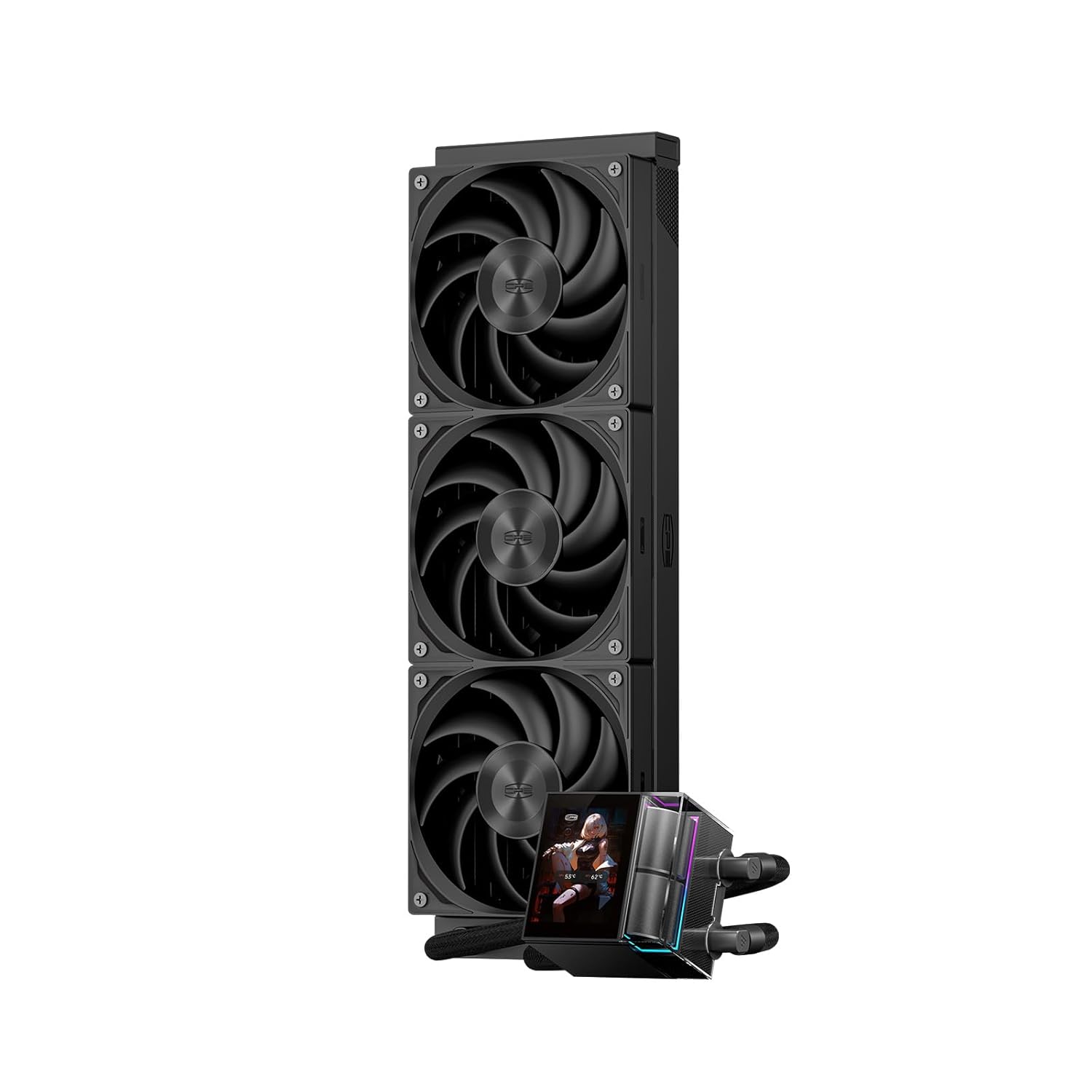 PCCOOLER AIO CPU Cooler with 2.4 Inch LCD and ARGB Fans