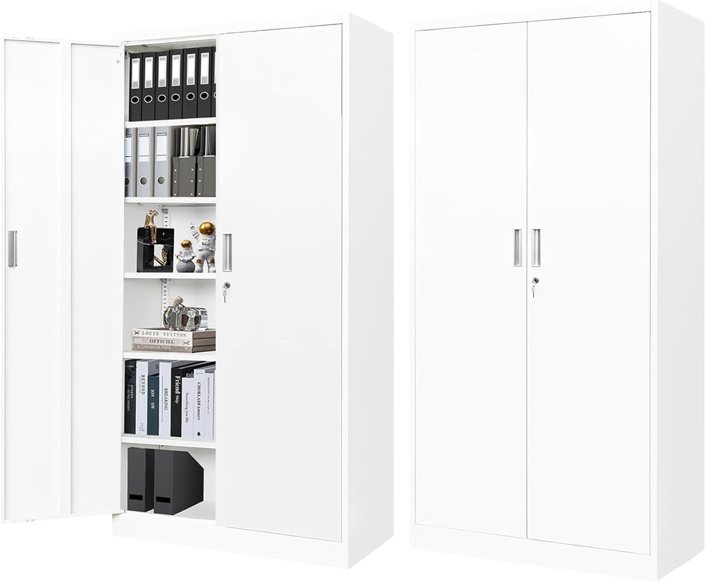 BESFUR Metal Cabinet with Adjustable Shelves for Storage Needs