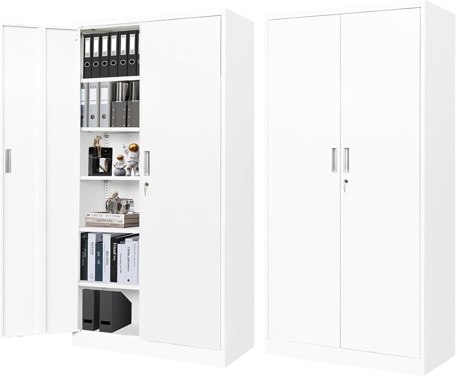 BESFUR Metal Cabinet with Adjustable Shelves for Storage Needs