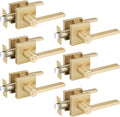 Gold Door Handles Satin Brass Privacy Levers - Modern Interior