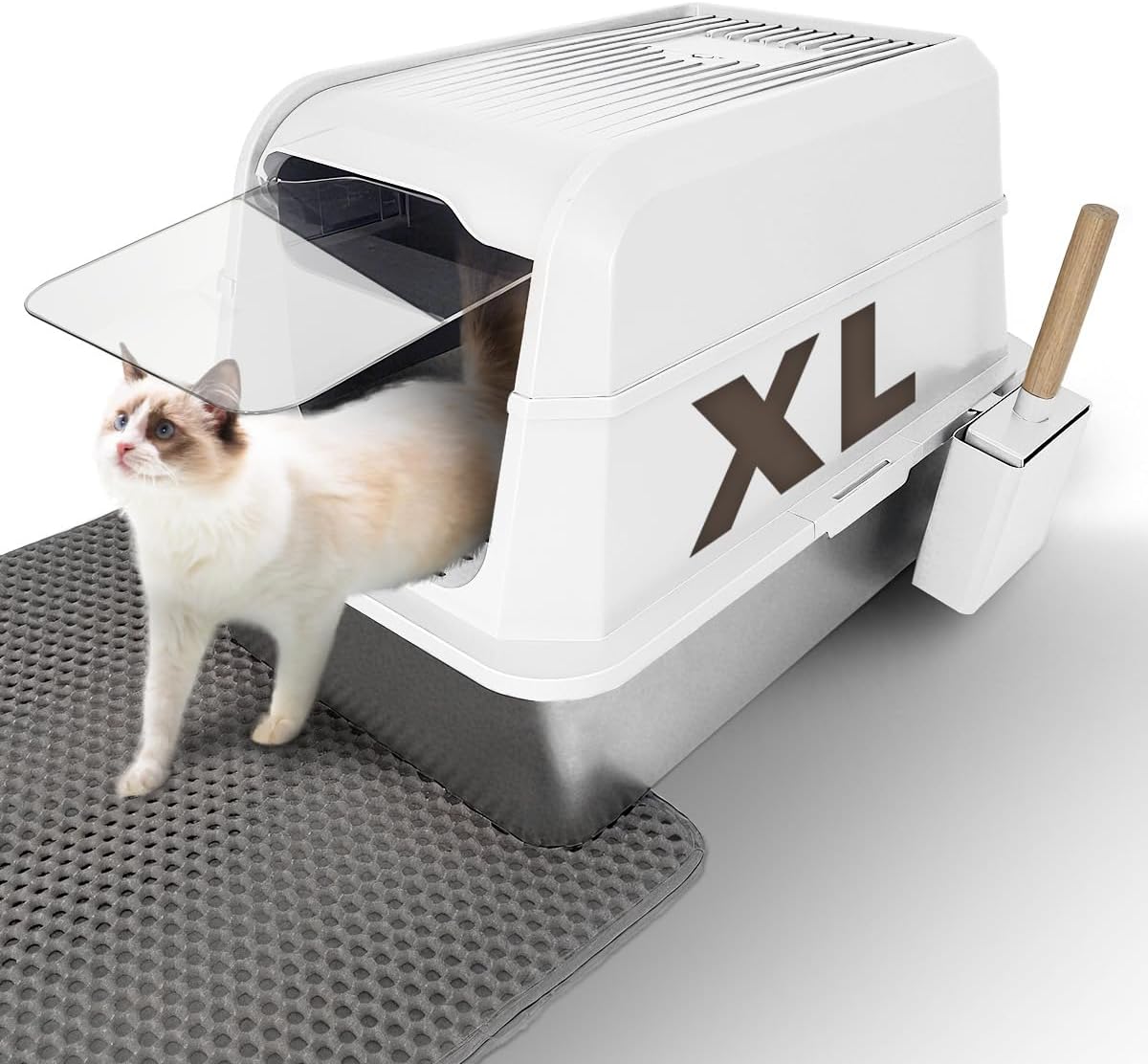 Stainless Steel Litter Box with Lid for Big Cats - Extra Large