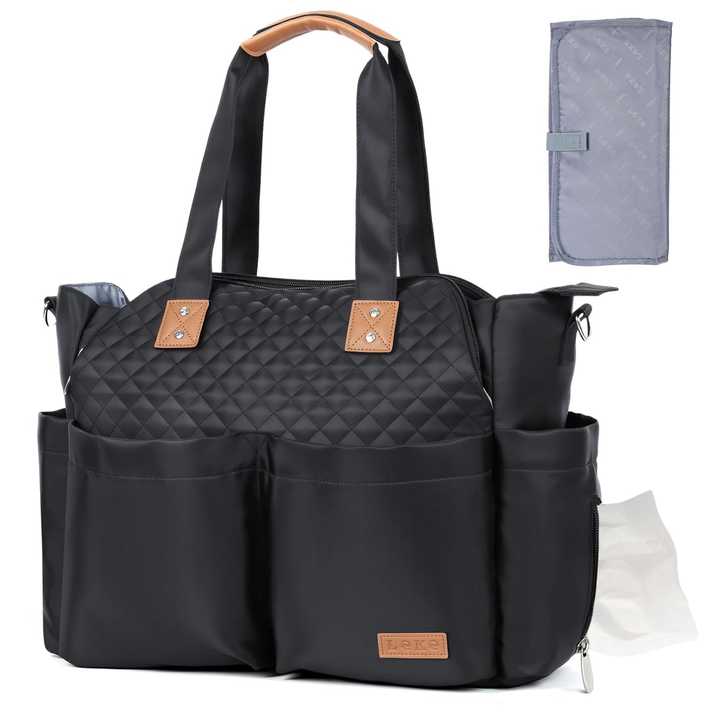 Lekebaby Diaper Bag Tote - Large Travel Bag for Newborns