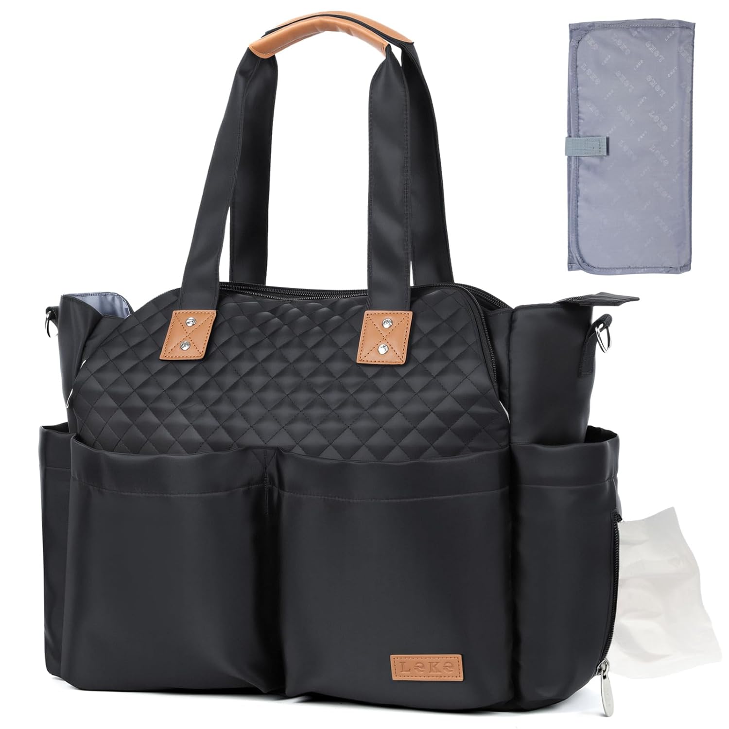 Lekebaby Diaper Bag Tote - Large Travel Bag for Newborns