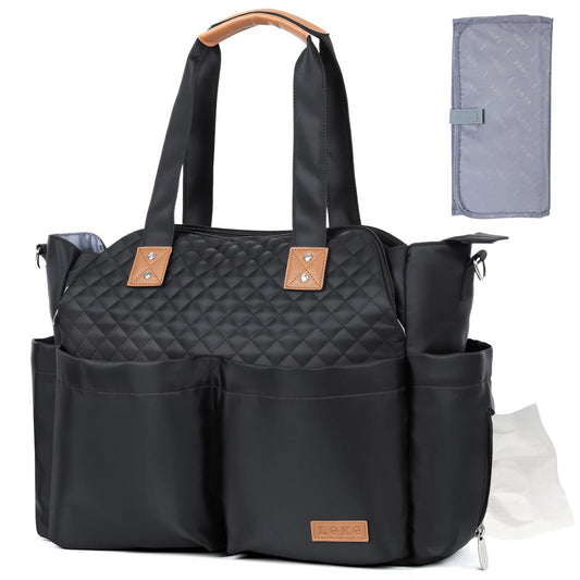 Lekebaby Diaper Bag Tote - Large Travel Bag for Newborns