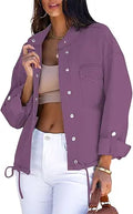 Jean Jacket for Women Cropped Denim Jacket 2024 - Casual Button Down