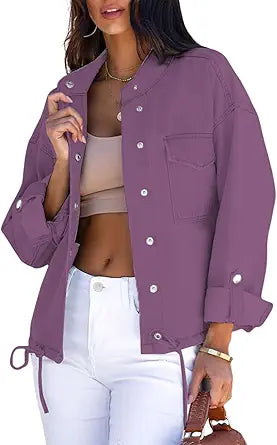 Dokotoo Jean Jacket for Women Cropped Fashion Denim Coat