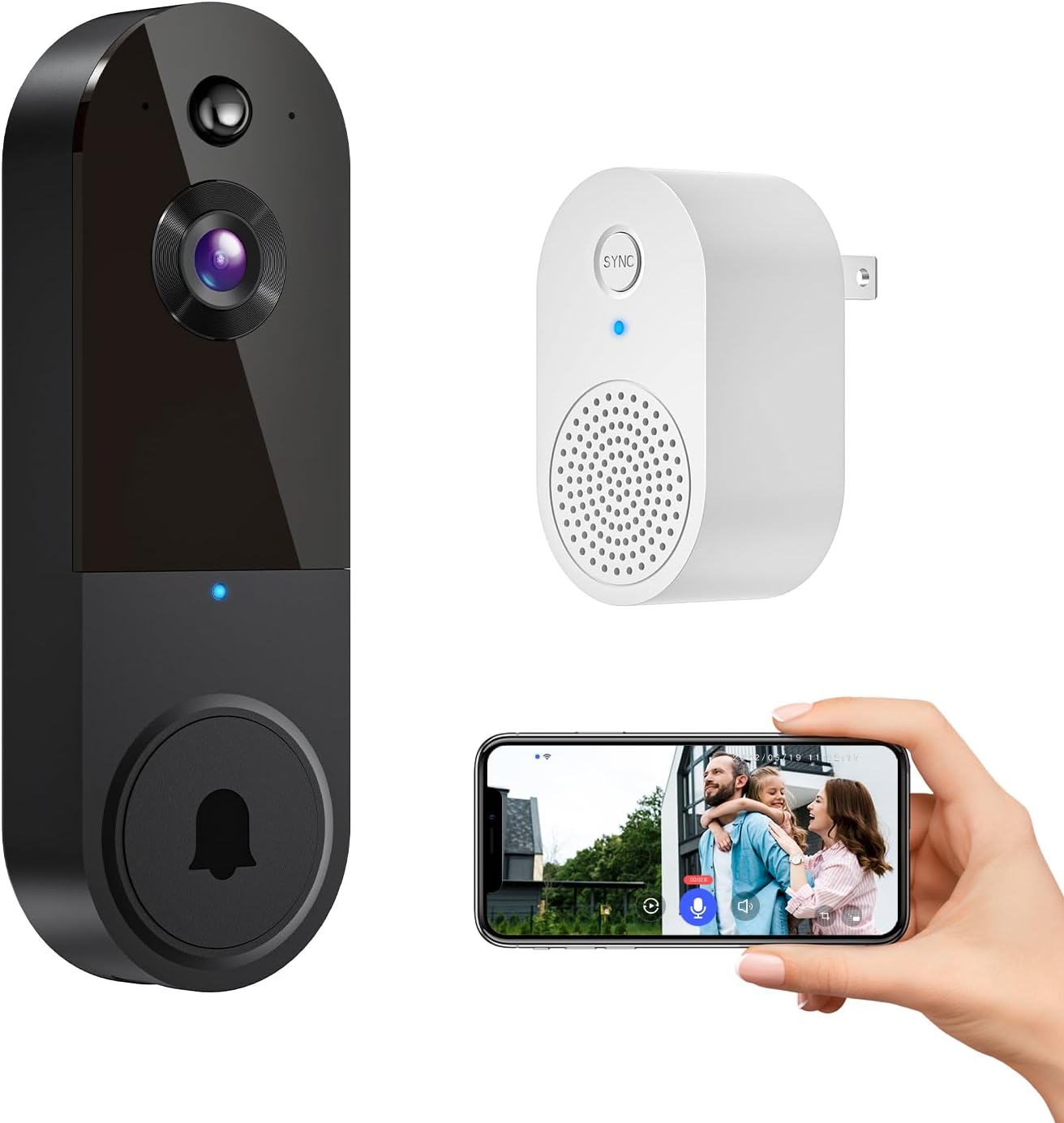 BoldHero Wireless Video Doorbell: Night Vision & AI Motion Detection