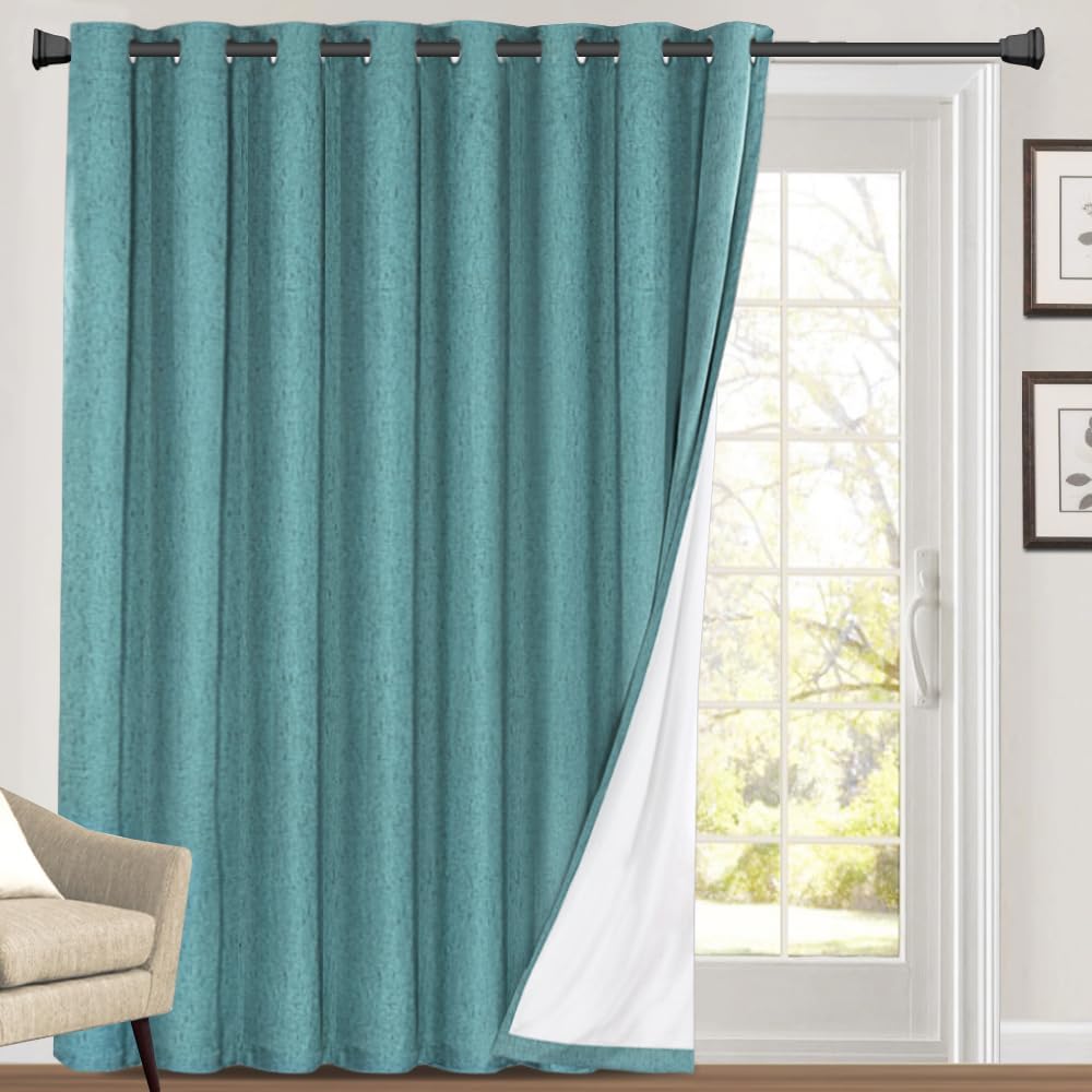 PrinceDeco Blackout Curtains for Sliding Glass Doors 100X84 in