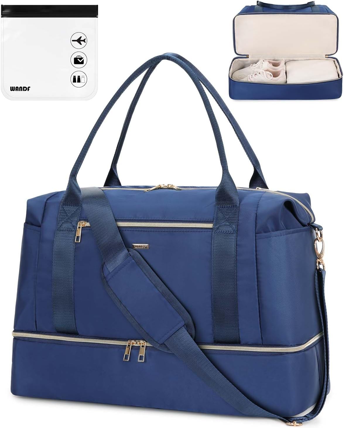 WANDF Personal Item Bag for Spirit Airlines with Wet Pocket