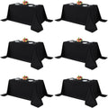 6Pack Black Tablecloths 90x156 in Rectangular Table Cloths for 8ft