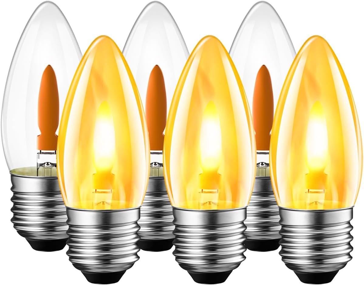Flicker Flame Light Bulb 1W=3W for Chandelier Base Lighting