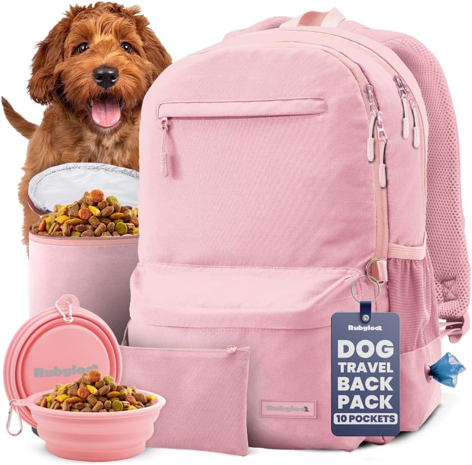 Dog Travel Bag for Supplies - Ultimate Dog Owner Pack in Pink