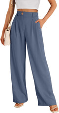 Wide Leg Dress Pants for Women High Waisted - Flowing Tailored Fit