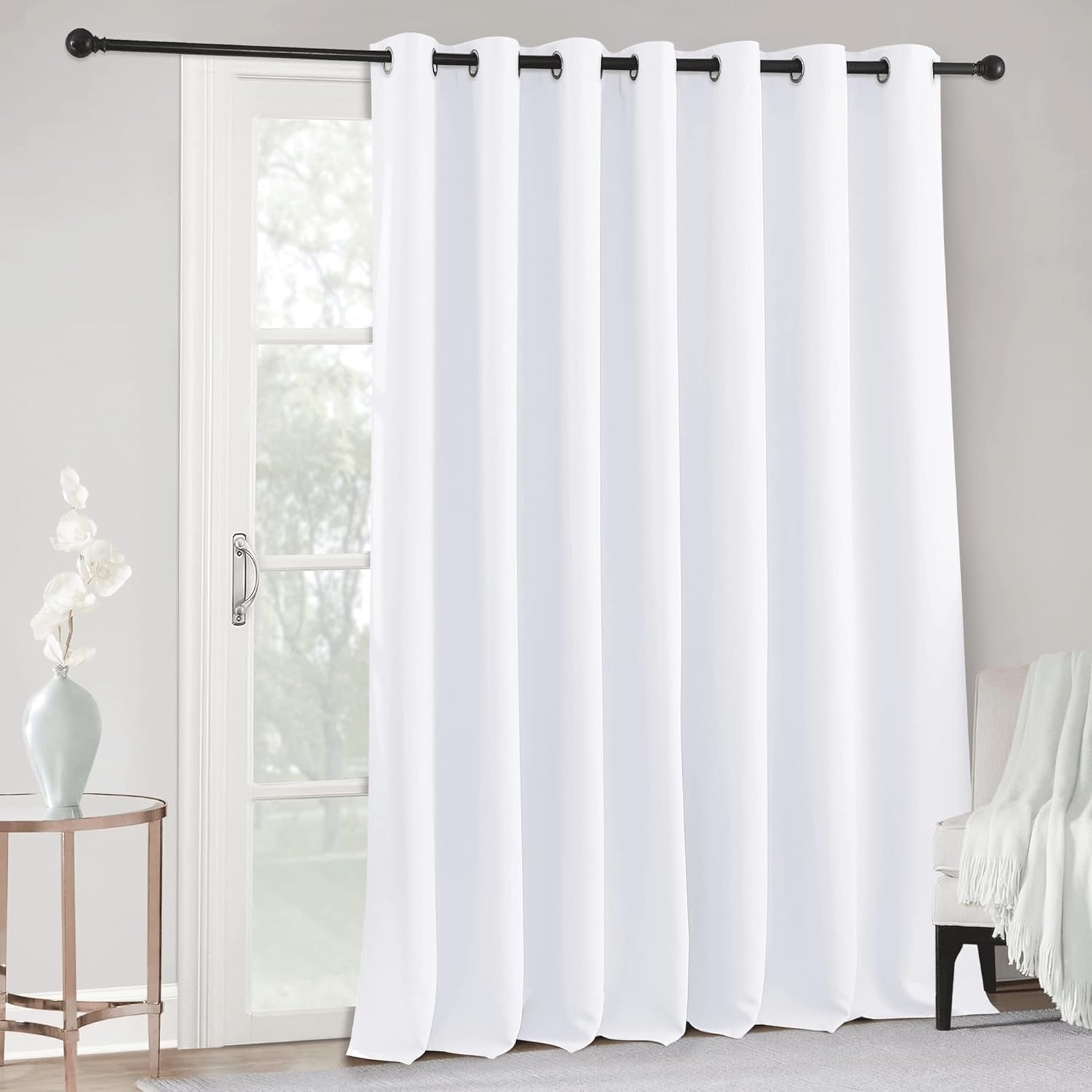 RYB HOME White Room Darkening Curtains for Privacy & Insulation