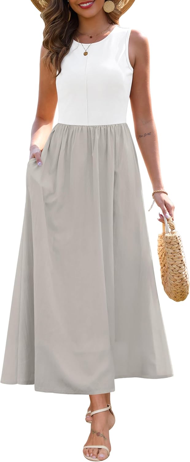 Zattcas Women's Summer Casual Maxi Dress with Pockets and Style
