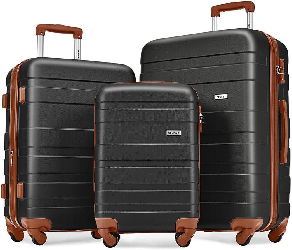 Merax 3 Piece ABS Hardshell Luggage Set with TSA Lock