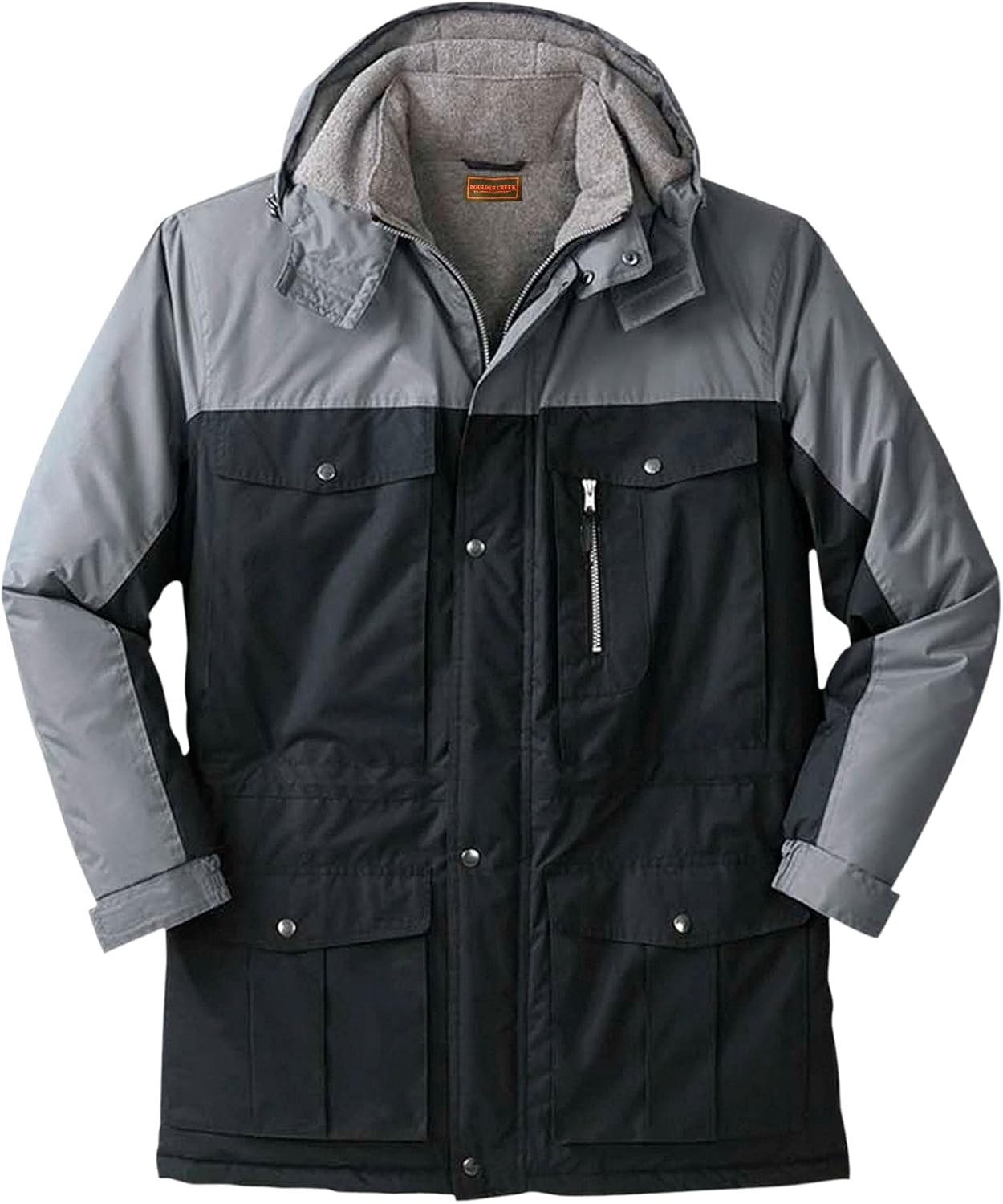 Boulder Creek Men's Big & Tall Fleece-Lined Parka with Hood