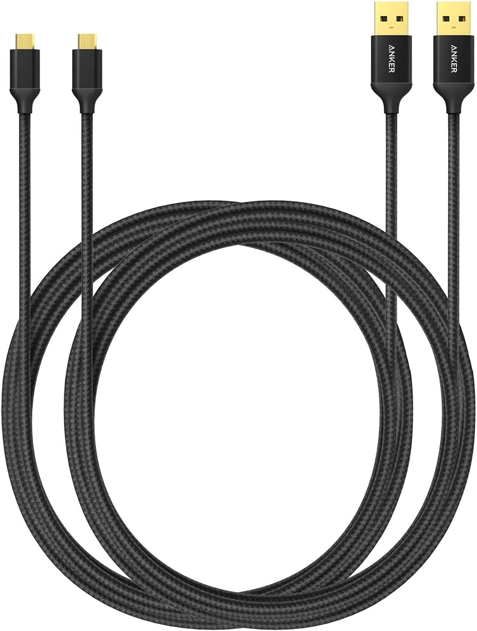 Anker High Speed Nylon Micro USB Cable 1.8m [2-Pack] - Fast Charging for Android