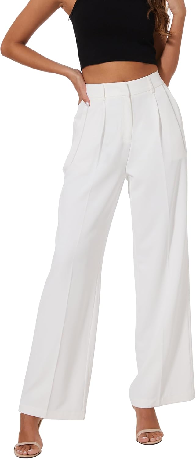 Women Wide Leg High Waist Pants for Work and Casual Wear
