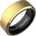 Tungsten Rings For Men - Beveled Durable Wedding Band with Silicone