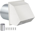Hooded Wall Vent with Screen and Damper 6ft Exterior Vent Cover