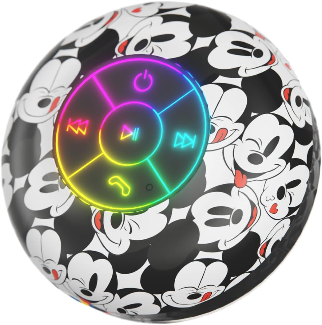 iJoy Mickey Mouse Bluetooth Shower Speaker - Splashproof + 5 HR Playtime - Mickey Faces