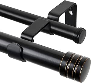 TONIAL Double Curtain Rods 72 to 144 Inches for Heavy Drapery