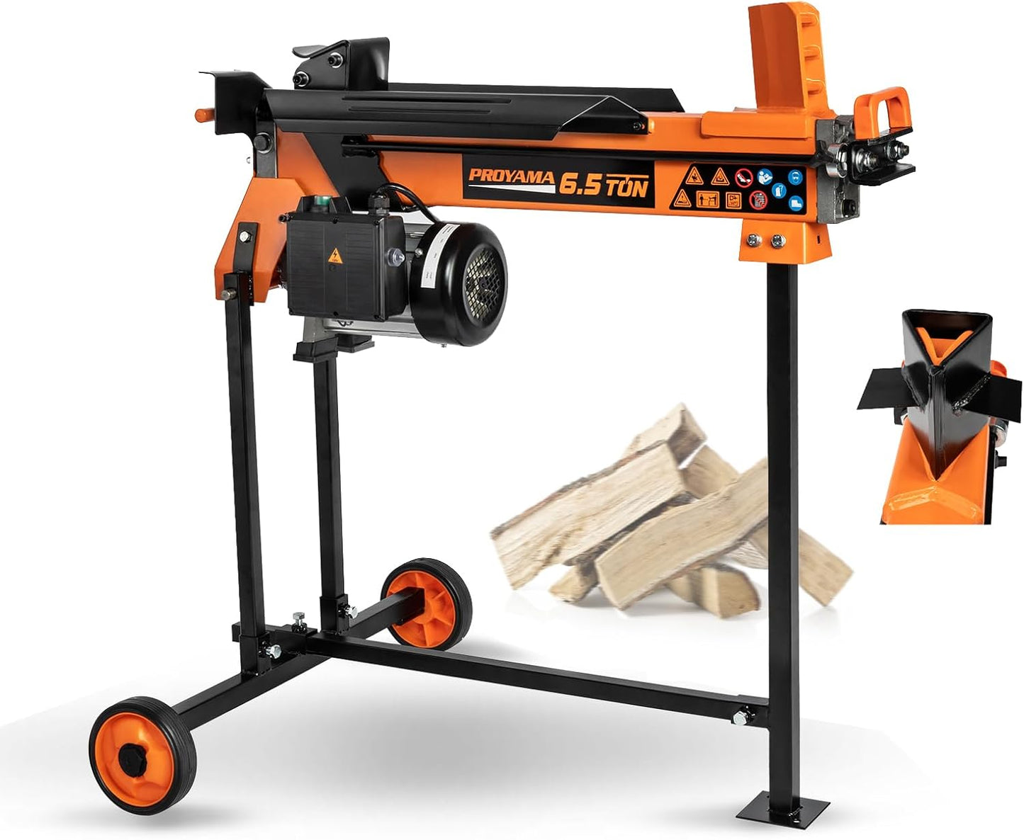 PROYAMA Log Splitter 6.5 Ton Electric Powered for Efficient Splitting