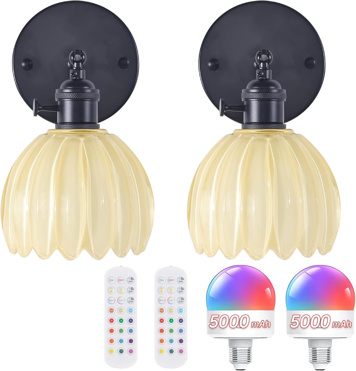 Vintage 5000 mAh Battery Operated Wall Sconce with Remote Control