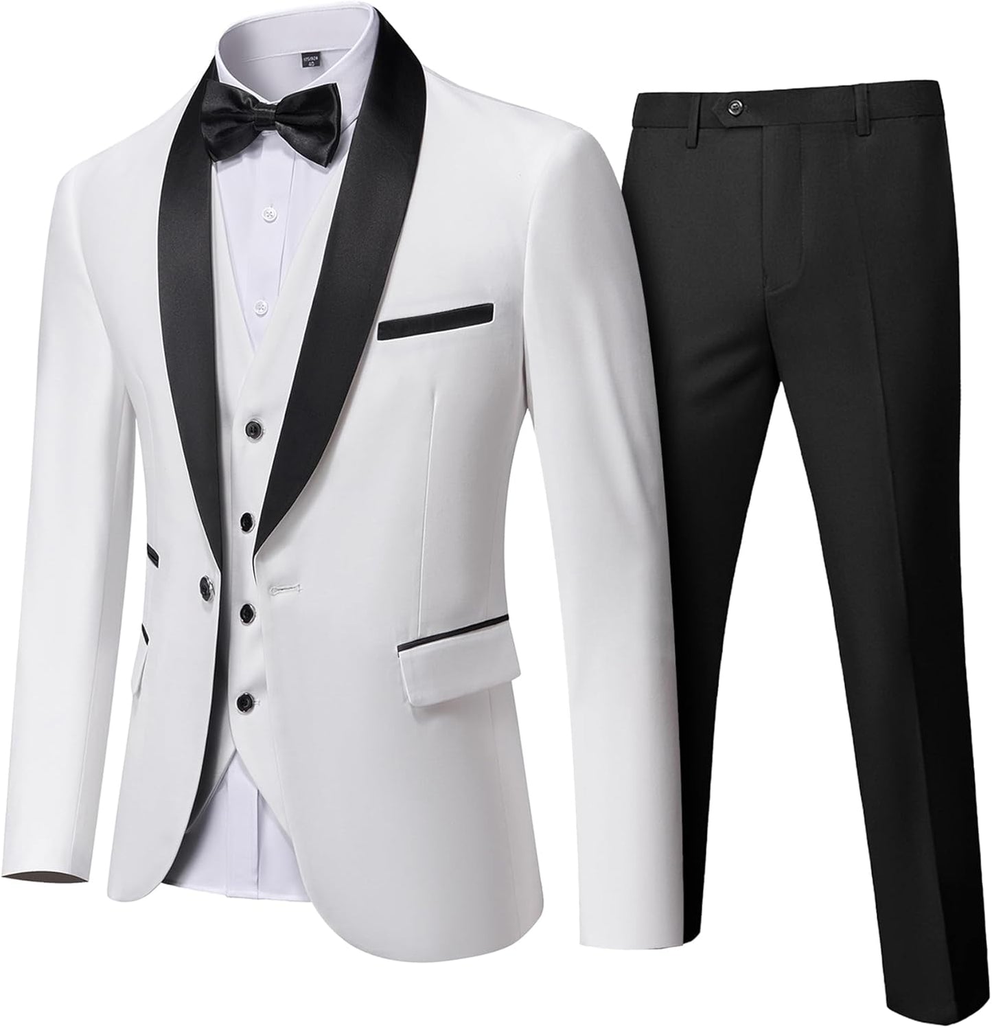 YND Men's 3 Piece Tuxedo Set for Weddings and Formal Events