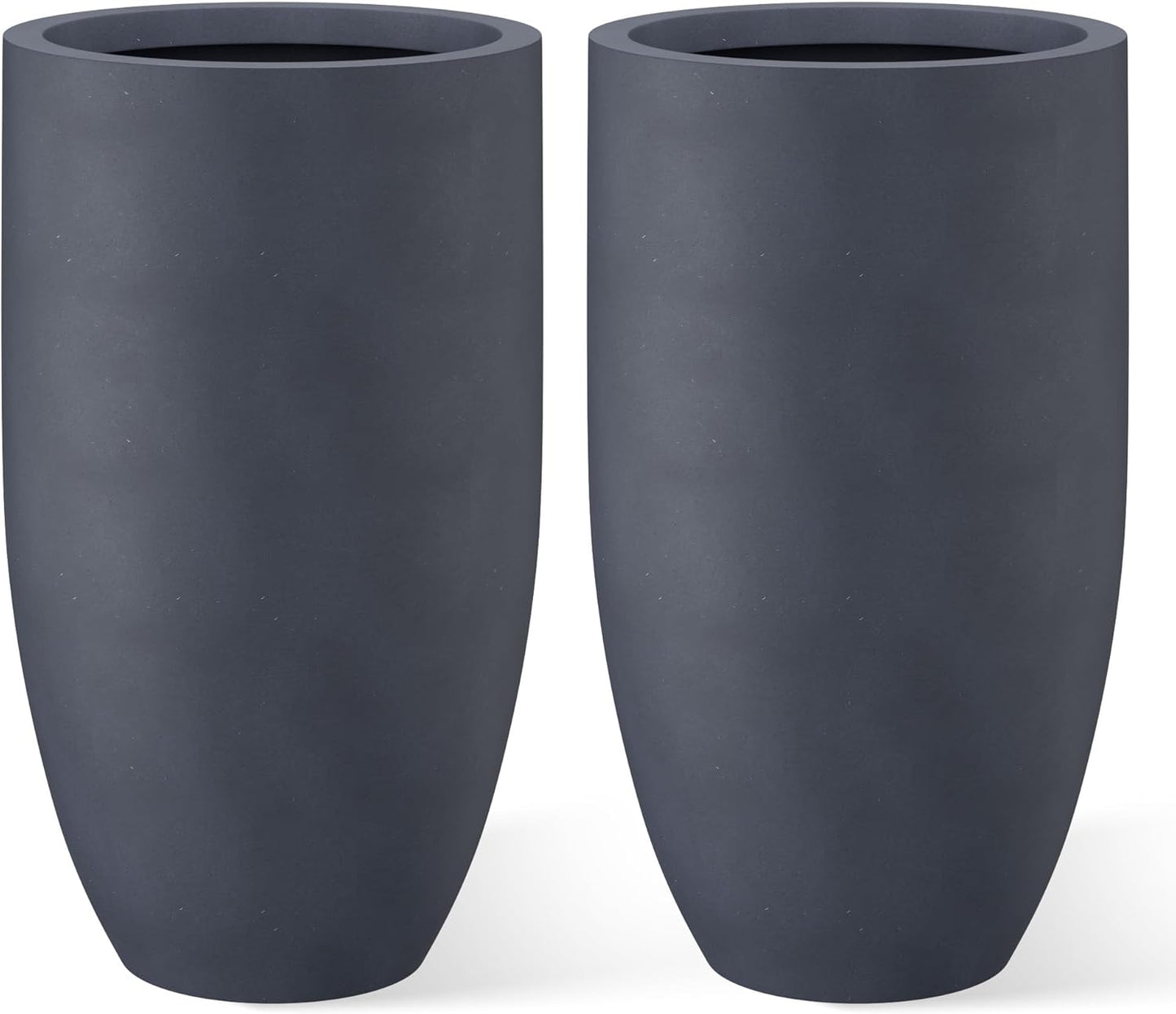 Kante 24 Inch Tall Round Concrete Planter Set for Home Decor