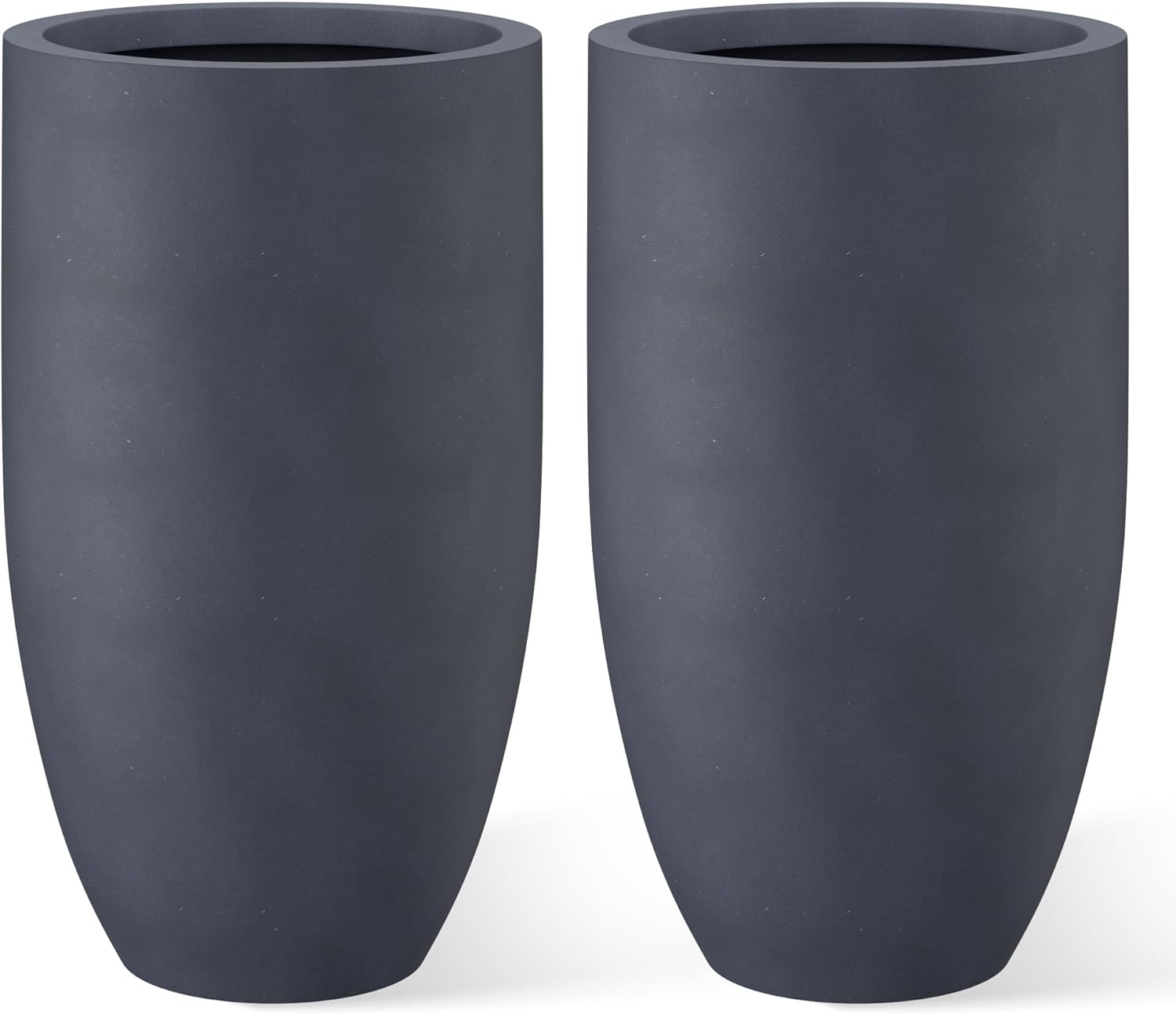 Kante 24 Inch Tall Round Concrete Planter Set for Home Decor