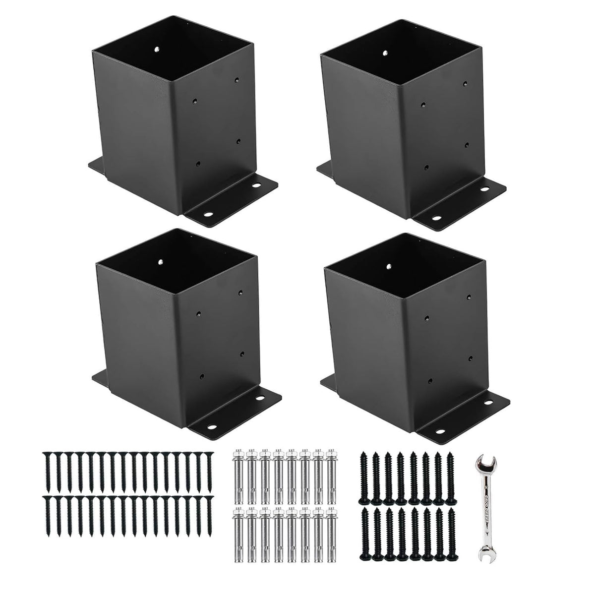 4x4 Shell Base 4x4 Post Base Brackets for Decks and Fences - Heavy Duty Steel ...