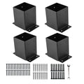 4x4 Post Base Brackets for Decks and Fences - Heavy Duty Steel