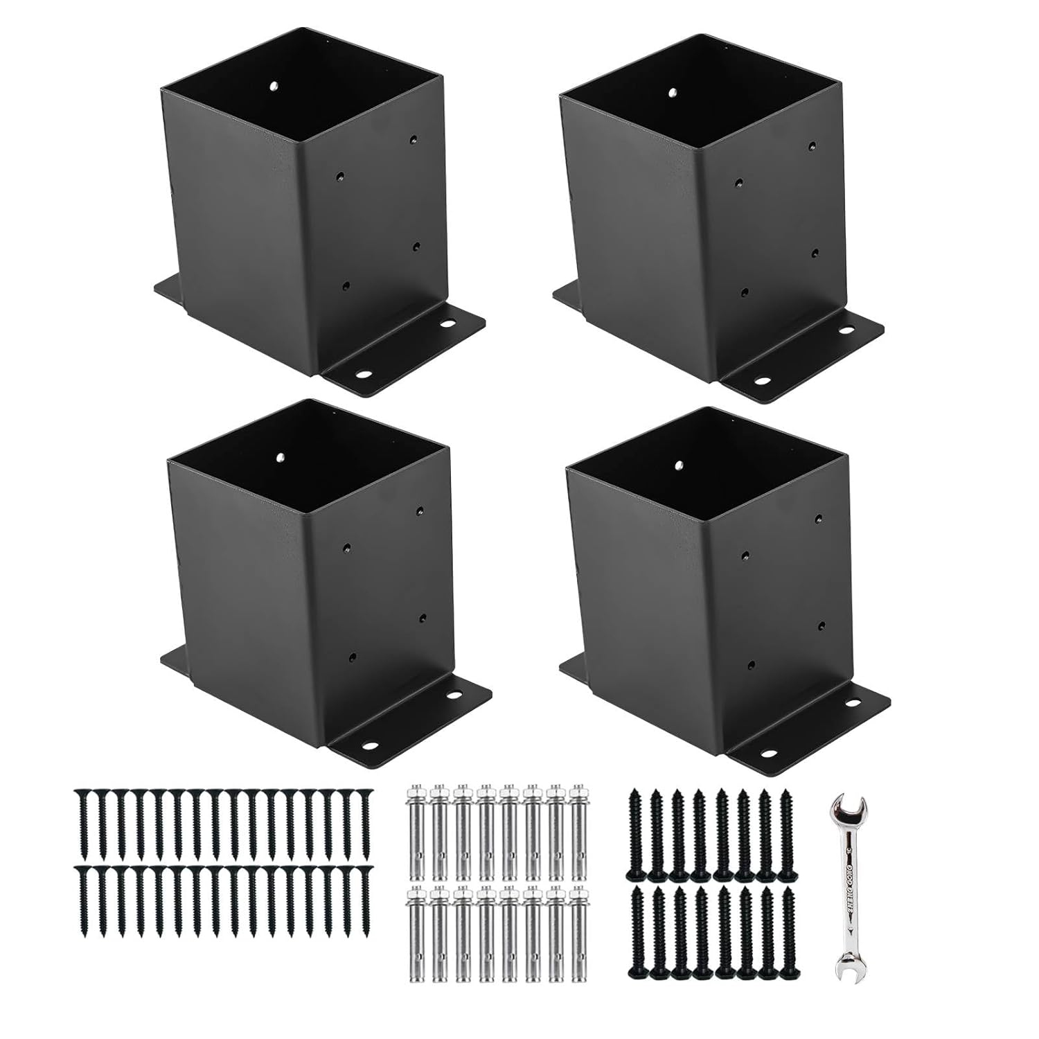 4x4 Post Base Brackets for Decks and Fences - Heavy Duty Steel