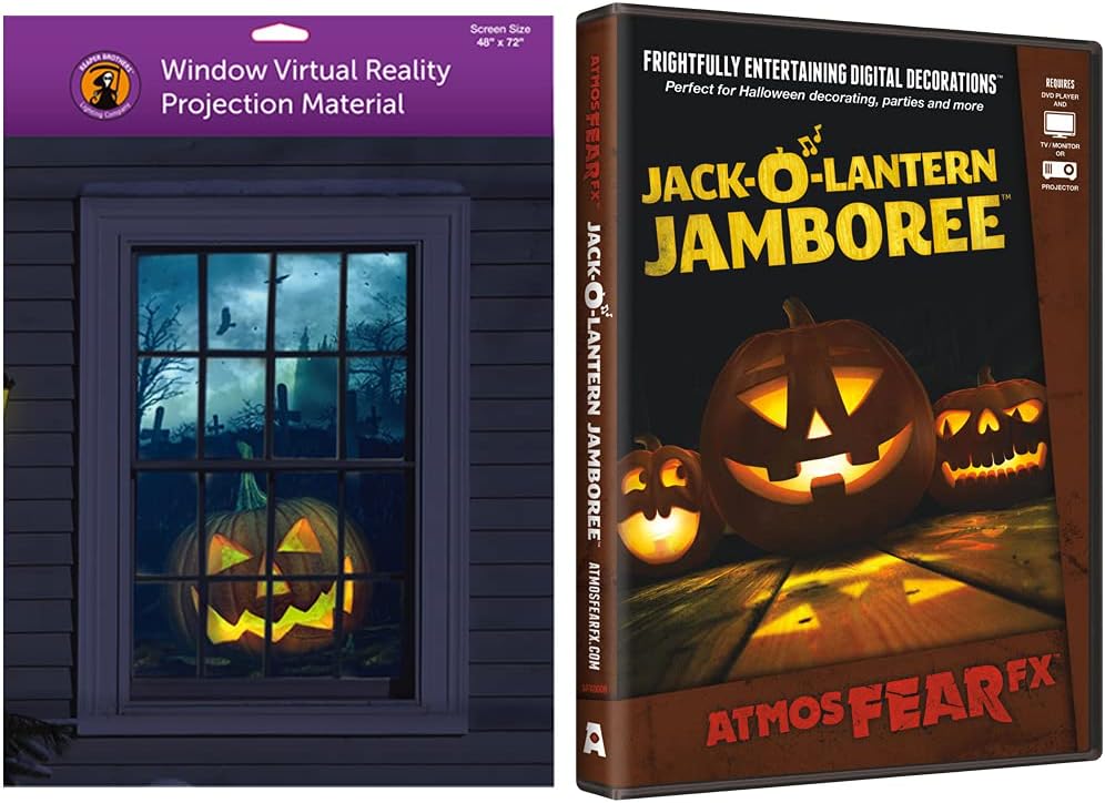 AtmosFearFx Halloween DVD with 48x72 White Reaper Brothers Screen
