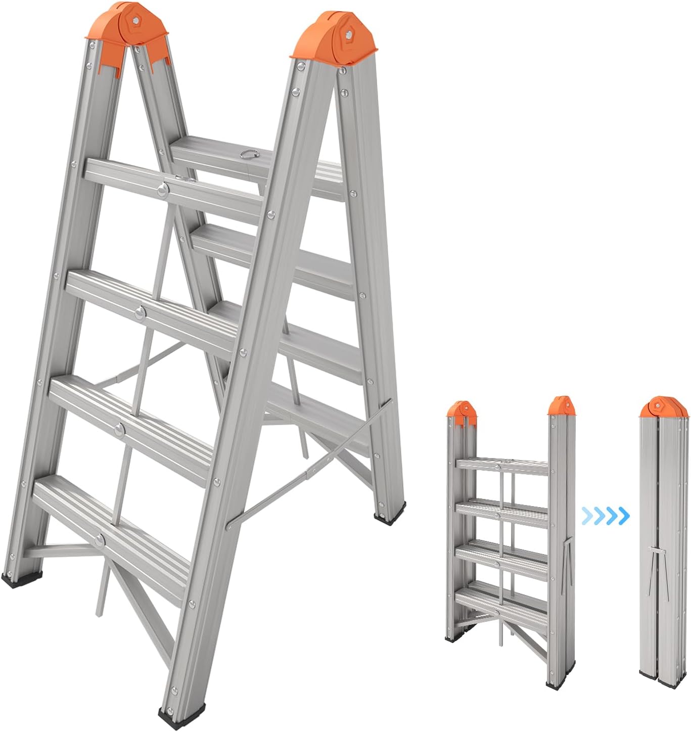 Aluminum Foldable Twin Front 4-Step Ladder for Every Home