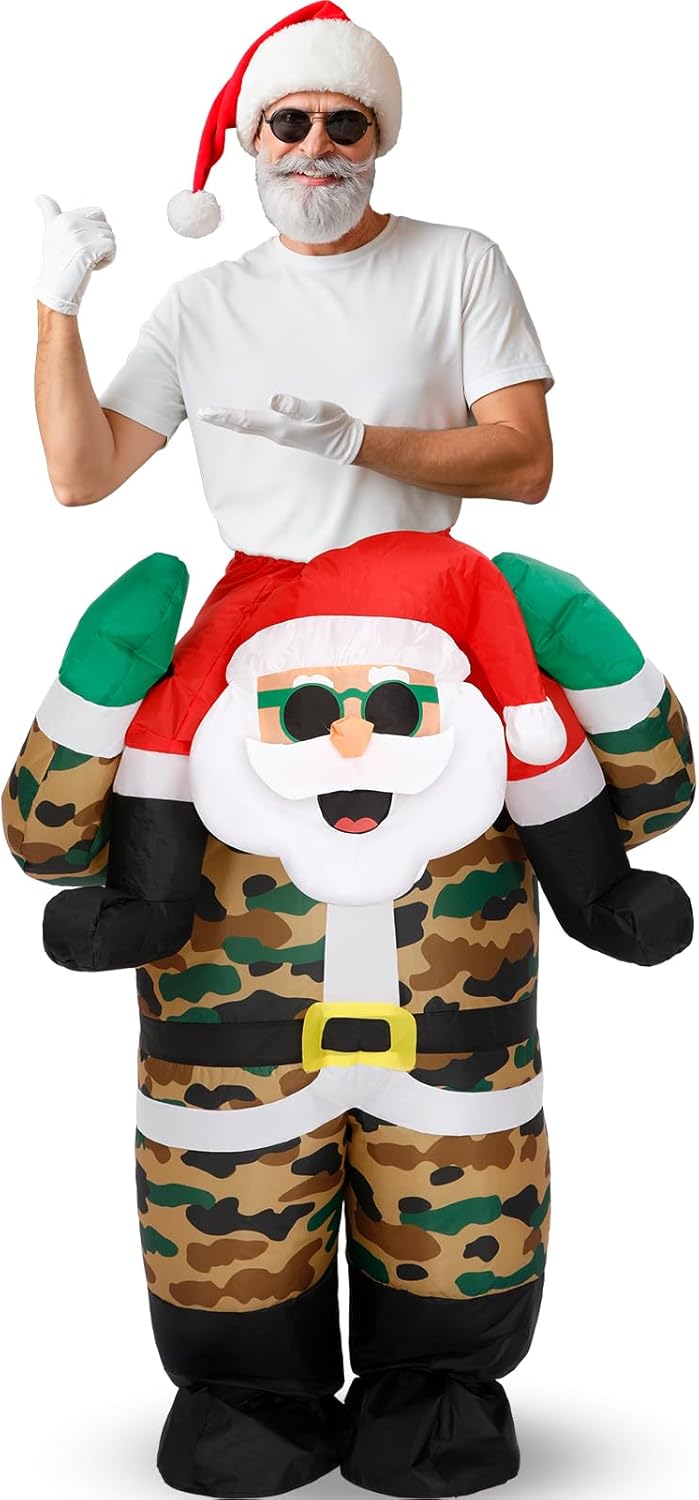 Inflatable Christmas Costume for Adult Fun Xmas Ride On Character
