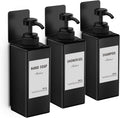 No Drill Set of 3 Dispensers - Refillable & Labeled