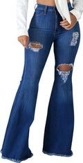 Bell Bottom Jeans for Women Ripped High Waisted Classic (Style MFB1)