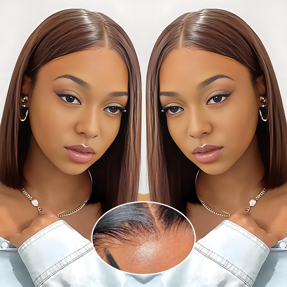 9x6 Chocolate Brown HD Lace Glueless Wigs for Black Women