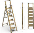 6 Step Ladder Folding Step Stool with Handgrip and Wide Pedal
