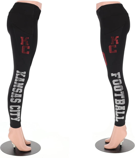 Retro Kansas City Yoga High Waisted Rhinestone Leggings Review