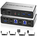 Dual Monitor HDMI Displayport KVM Switch for 2 Computers