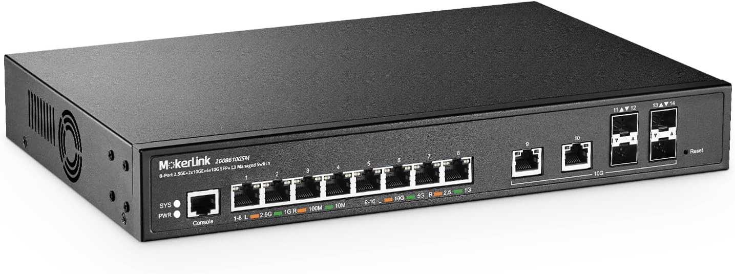 MokerLink 8 Port 2.5 Gigabit Managed Switch for High Performance