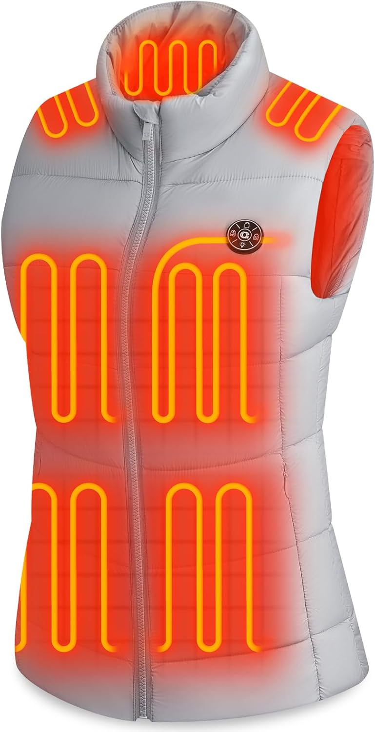 Heated Vest for Women with 15 Heating Zones and Battery Pack